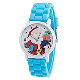 Kinderuhr Kinder Farbe Fashion Watch Chenang Silikonarmband Armbanduhr Silikon Sportuhr Bunte Sport Uhr Kinderuhr Lernuhr Zahlen mit Einhorn Motiv Analog Quartz (Blau)