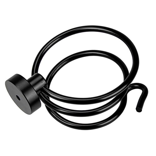 Haartrockner Wandhalter Clode® Aluminium Spiral Fönhalterung Fönhalter Haartrockner Wandhalter Halter Stehen (Schwarz) - 6