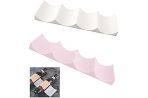 CAASFOOY 2 Stück Flaschenhalter Kühlschrank, rutschfeste Flaschenregal Kühlschrank,Stapelbar Kühlschrank Oganizer Flaschen, ideal für Küche, Kühlschrank (Rosa, Weiß)
