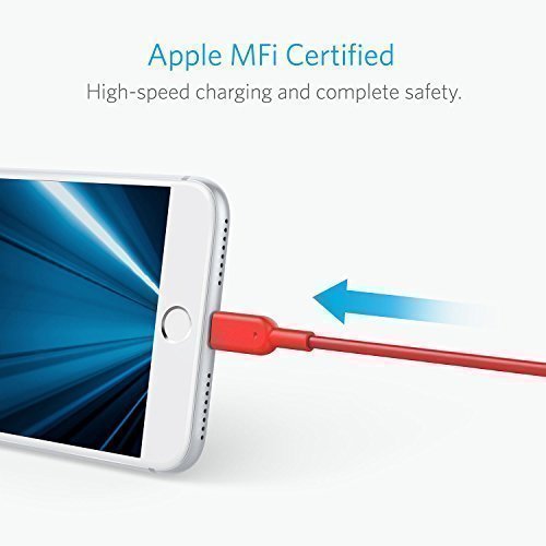 Anker PowerLine II 3m iPhone Ladekabel Lightning Kabel, MFi-Zertifiziert für iPhone 7 / 7 Plus / 6 / 6 Plus / 5S / 5 (Rot) - 2