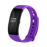 Dekawei Fitness Tracker mit Herzfrequenzmesser, wasserdicht IP67, Bluetooth 4.0 Wasserdichtes Touchscreen Smart Watch Gesundes Armband Sport Activity Tracker Schrittzähler für Android, iOS, violett