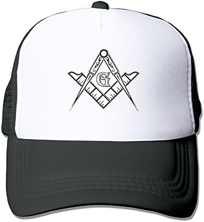 WUYUBB Freemason Logo - Square &amp; Compass Symbol Baseball Hat Mesh Designer Caps Fitted One Size Black