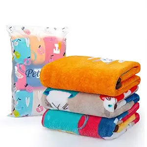 Pet Soft 3 Pack Blanket for Dogs ? Fluffy Dog Blankets for Medium & Large Dogs, Cute Thick Bed Cover for Puppies(Medium)