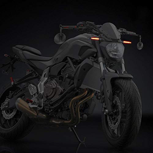 2 Lenkerendenspiegel Motorrad Spiegel E-geprüft Seitenspiegel und 4 LED Motorrad Mini Blinker Lauflicht Universal für TV MT 07 MT 09 S1000 FZ8 G310R R1200 GSXR 690 Z750 Z1000 ...