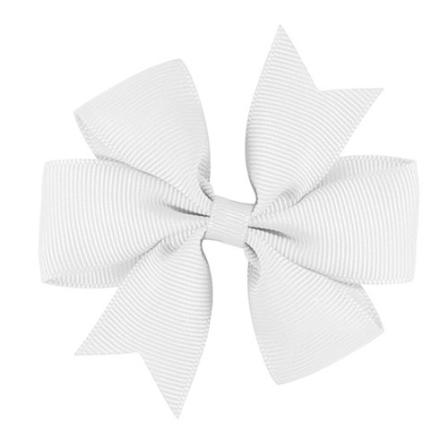 Grosgrain Bow Pinwheel Alligator Ribbon Hair Clip Flower For Girls Baby Children Gift Present (White)