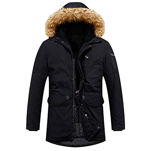 Preisvergleich Produktbild Felicove Männer Beiläufige Mantel Winter Warme Reißverschluss Langarm Kapuzenjacke Plüsch Jacke Mantel Outwear Tops