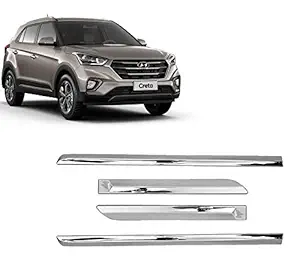 Empica Full Chrome Set of 4pcs Side Beading Side Cladding Compatible for Hyundai Creta