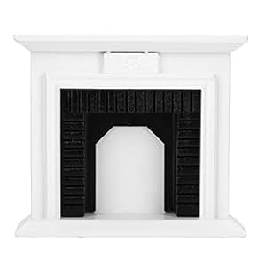1:12 Puppenhaus Holz Weißer Kamin für Puppenhaus Miniatur Möbel Zubehör