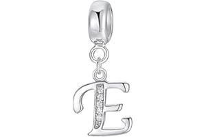 YIRONG JEWELRY Letter Charm 925 Sterling Silver Beads Alphabet Charms Initial Charm Anniversary Charm Words Charm fits Pandora Charms Bracelet