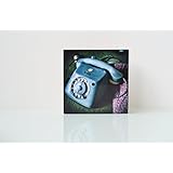 Telefon Lost Place Foto auf Holz, im Quadrat, 10 x 10 cm