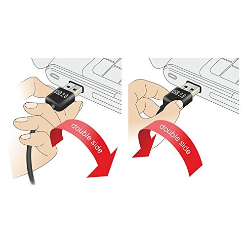 CY USB 2.0 männlich auf richtige Richtung Micro USB 5pin Männlich Kabel wendbar Up & Down Winkel 90 Grad 25 cm - 8