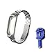 Produktbild Wanfei Xiaomi Armband Mi Band 3 Strap, Band 3 Metallarmband Ersatzarmbänder Ersatz Strap Erweiterbar Armband für Xiaomi Mi Band 3 (Kein Sensor / Kein Host)