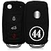 Produktbild kwmobile Autoschlüssel Hülle für VW Skoda Seat - Silikon Schutzhülle Schlüsselhülle Cover für VW Skoda Seat 3-Tasten Autoschlüssel Weiß Schwarz