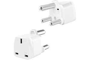 2-PACK UK to South Africa Plug Adapter,SHUOMAO UK to South Africa Travel Adapter Converter Plug,UK Travel Adapter for South Africa,Namibia,Swaziland,Lesotho,Bhutan,Botswana and More(Type M)