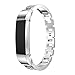 Produktbild Altsommer Armband für Fitbit Alta HR Luxus Edelstahl mit Diamant Armbände,Edelstahl Replacement Wrist Strap Band Uhrenarmband für Damen Herren,Silver,180 mm Bandlänge (Silber)