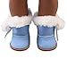 Price comparison product image YUYOUG Doll Shoes Plush Winter Warm Snow Boots Shoes For 18 Inch Our Generation American Girl Dolls Mini Shoes (Sky Blue)