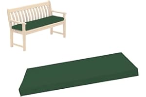 Maria Luxury Bedding & Linen Waterproof Bench Cushion Pads for Garden Furniture Patio Furniture Chair Padding Comfortable and Removable 2 3 4 Seater Outdoor and Indoor (3 Seater, Bottle Green)