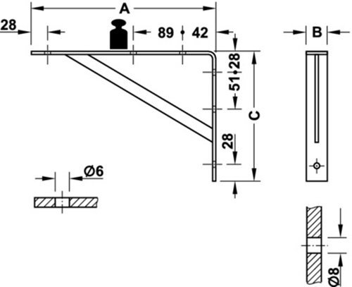 GedoTec® Schwerlastträger Regalträger Modell SPARTA Metall | Stahl verzinkt | Schwerlast-Konsole 495 x 330 x 30 mm | Tragkraft 200 kg | Markenqualität für Ihren Wohnbereich - 2