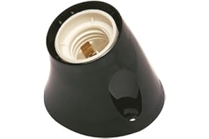 POLY POOL - PP0485.2X Douille Murale E27 - Douille Base Inclinée - Douille E27 avec Bornes à Ressort et Contacts en Laiton - Douille en Plastique Made in Italy