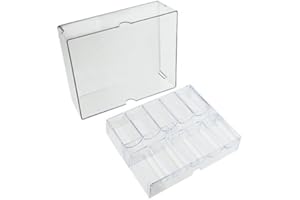 Brybelly Clear Acrylic Poker Chip Tray with Lid | for Standard Size Chips and Clay Chips