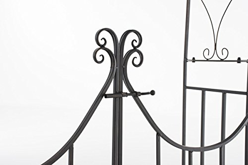 CLP Metall-Rosenbogen VIOLA mit TOR / TÜR, Eisen pulverbeschichtet, Doppeltor ca. 120 cm breit, Höhe 230 cm bronze - 4