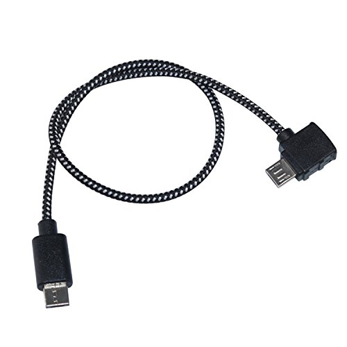 Anbee Cable de Datos del Controlador Cable Lightning/Cable USB Type-C/Cable Android Micro-USB para DJI Spark y DJI Mavic Pro Drone (Cable Android Micro-USB 29cm)