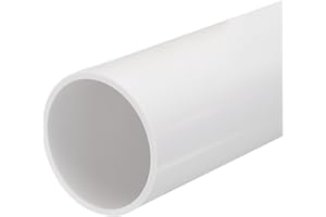 QUARKZMAN PVC Rohr, Durchmesser 57mm Länge 200mm Rund Kunststoffrohr für Garten, Aquarium, Wasserleitung, Kabelkanal, lüftungsrohr (Weiß)