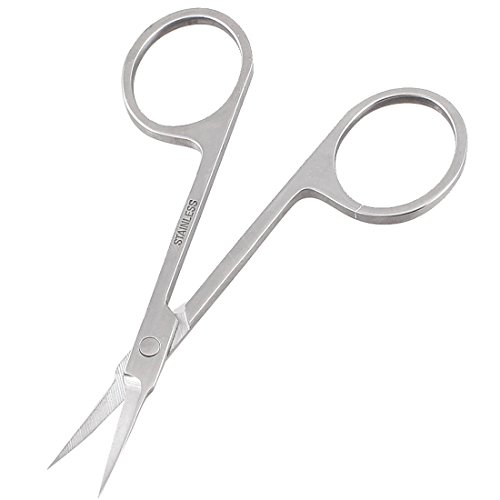 Sourcingmap Stainless Steel Woman Eyebrow Scissors Cosmetic Tool, Silver Tone