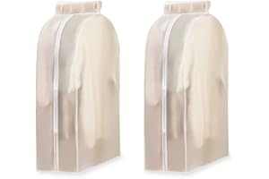 YITEXIN Lot de 2 sacs à vêtements à suspendre pour placard, 90 cm, housses de vêtements à suspendre, sac de rangement scellé, housse de protection pour costumes, manteaux, chemises (60 x 30 x 90 cm)