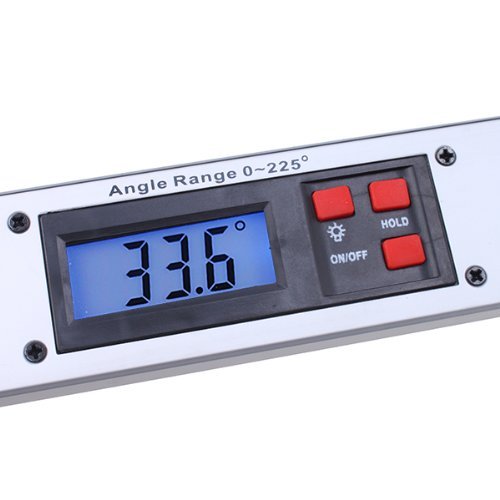 AGPtek 400 mm/40,6 cm Digitaler Winkelmesser, Miter Finder Wasserwaage Werkzeug Mit LCD-Display, Aluminium Winkel Level Slope Finder Vertikal Horizontal Dual Spirit Level 0 ° -225 ° Mit Bein Verlängerung Und Fall - 4