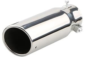 iSpchen Endrohr Auspuffblende Auto Auspuffrohr Schalldämpfer Retro Edelstahl Auspuff Endrohr Universal 65mm Modifikation Auspuff Schalldämpfer Ersatz zubehör,Einlass von 63mm,Auslass von 76 mm