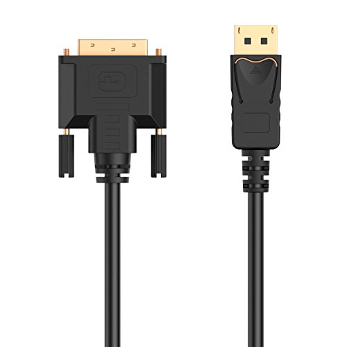 DP auf DVI, Rankie 2-Pack 1.8m Gold Plattiert DisplayPort DP zu DVI Kabel (Schwarz) – R1109E - 3