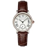 Hswt Armbanduhren Damen Damenmode Quarzuhr Damenuhr Leder Netzgurt Wasserdicht Ultradünn Edelstahlschnalle Zubehör ansehen Analoge Quarzuhr,Brown