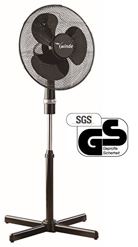 Winde - Standventilator - Kühlgerät - Luftkühler - Geräuscharm - Höhenverstellbar - 3 Geschwindigkeitstufen - aut. Schwenkbar (Oszillationsfunktion)