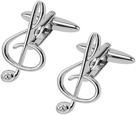 CUFF IT Musical Cufflinks Instruments Music Note with Gift Box &amp; Cleaning Cloth (Brown Violin, Red Guitar, Black Guitar, Treble Clef, Semiquaver)