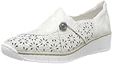 Antistress Rieker Damen 537N8-80 Slipper, Weiß (Weiß/Weiß-Silber 80), 38 EU