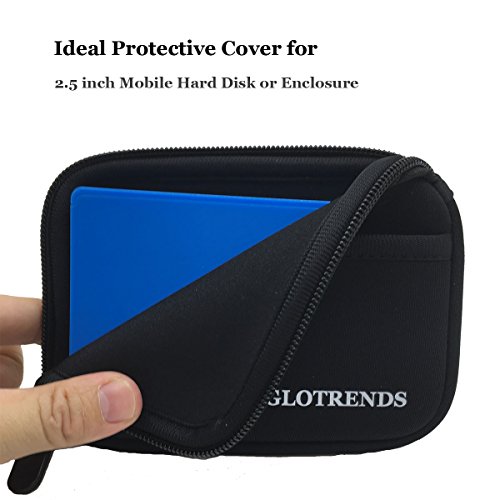 GLOTRENDS Universal Festplattentasche für 2,5 Zoll Festplatten und SSD/HDD, Hard Case erschütterungsfeste Schutzbox (Schwarz) - 5