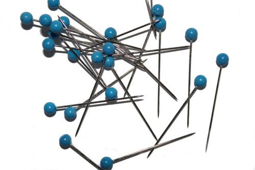 dalipo 31001 - Buntkopfstecknadeln, 100 Stück, blau