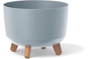 PROSPERPLAST Macetero color gris,sin depósito , colección GRACIA de 29cm x 29cm x 22cm cm, capacidad de 9,8 L.