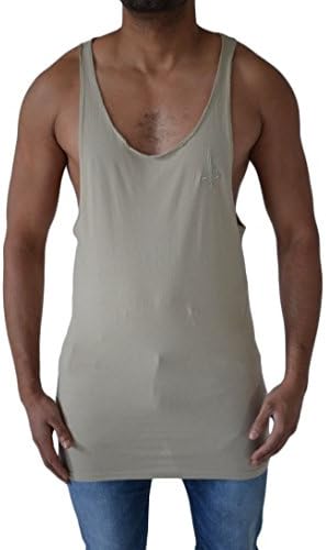 Judas Sinned Mens Taupe Sleeveless Stringer Fashion Gym Holiday Vest T Shirt Tee Top (Large, Taupe)