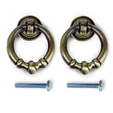 2 Piezas de Tiradores Anillos Manijas de Puerta Cajones de Color Bronce Antiguo