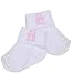 Cotton-rich Premature Baby Socks White with blue, pink or white teddy bear applique. 1.5 to 7.5lb