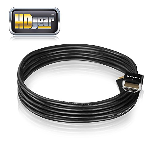 HDGear HDG-HC01-020 – Super Slim High Speed HDMI Kabel mit vergoldeten Steckkontakten, HDMI A Stecker auf HDMI A Stecker (2m) schwarz - 4