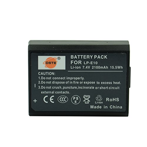 DSTE 2-Pack Rechange Batterie pour Canon LP-E10 EOS 1100D 1200D EOS Kiss X50 X70 EOS Rebel T3 T5