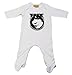T Rex Dandy in the Underworld Baby Grow White (6-12, White)