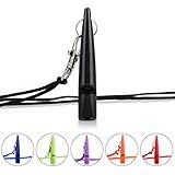 Rusty Bob - Hundepfeife nahezu lautlos - Gleich bleibender Pfeifton 210.5 Hz - Einfaches Hundetraining & Welpen-Erziehung - Pfeife für Hunde - Schwarz