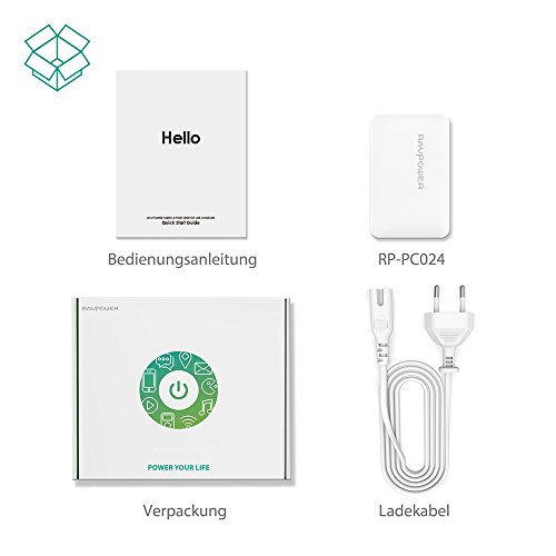 RAVPower QC 3.0 40W 4-Port USB Ladegerät Schnelle Ladefunktion Quick Charge Ladestation Lade Adapter für Samsung Galaxy S6 / Sony Xperia Z5 Z4 Z3 / HTC / LG / Sharp Aquos usw. weiß - 7