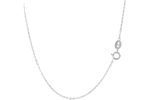 Beebeecraft 1 Box 1Pc 925 Sterling Silver Cable Chain 1mm Thin Italian Necklace Chain with Lobster Claw Clasps for DIY Jewellery Making (18 Inch)