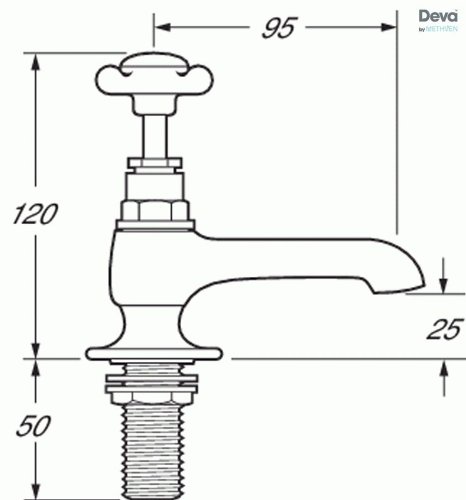 Deva CR19/501 Coronation Basin Tap with Gold Finish