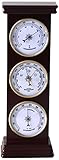 Thermometer Koch stehend Wetterstation für den Innenbereich, Holz, Dunkles Braun, 36 x 11.5 x 6 cm